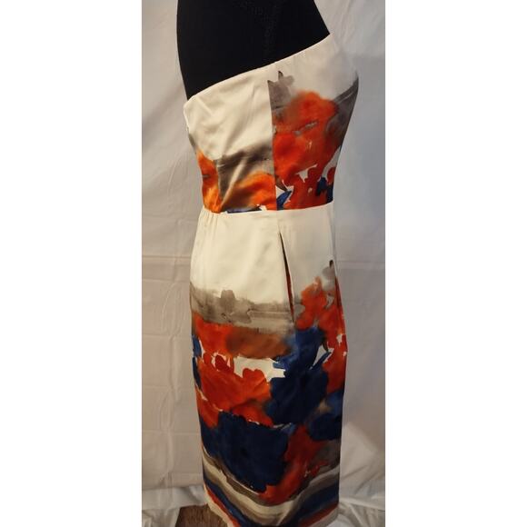 Outback Red Strapless Dress Watercolor Size 4 - Picture 2 of 8